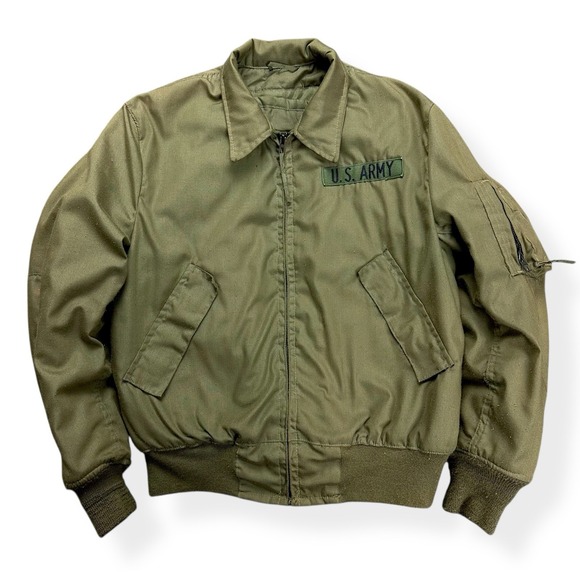 VTG US Military ARMY Bomber Jacket Men's Sz M Cold Weather High Temp Tanker 90s